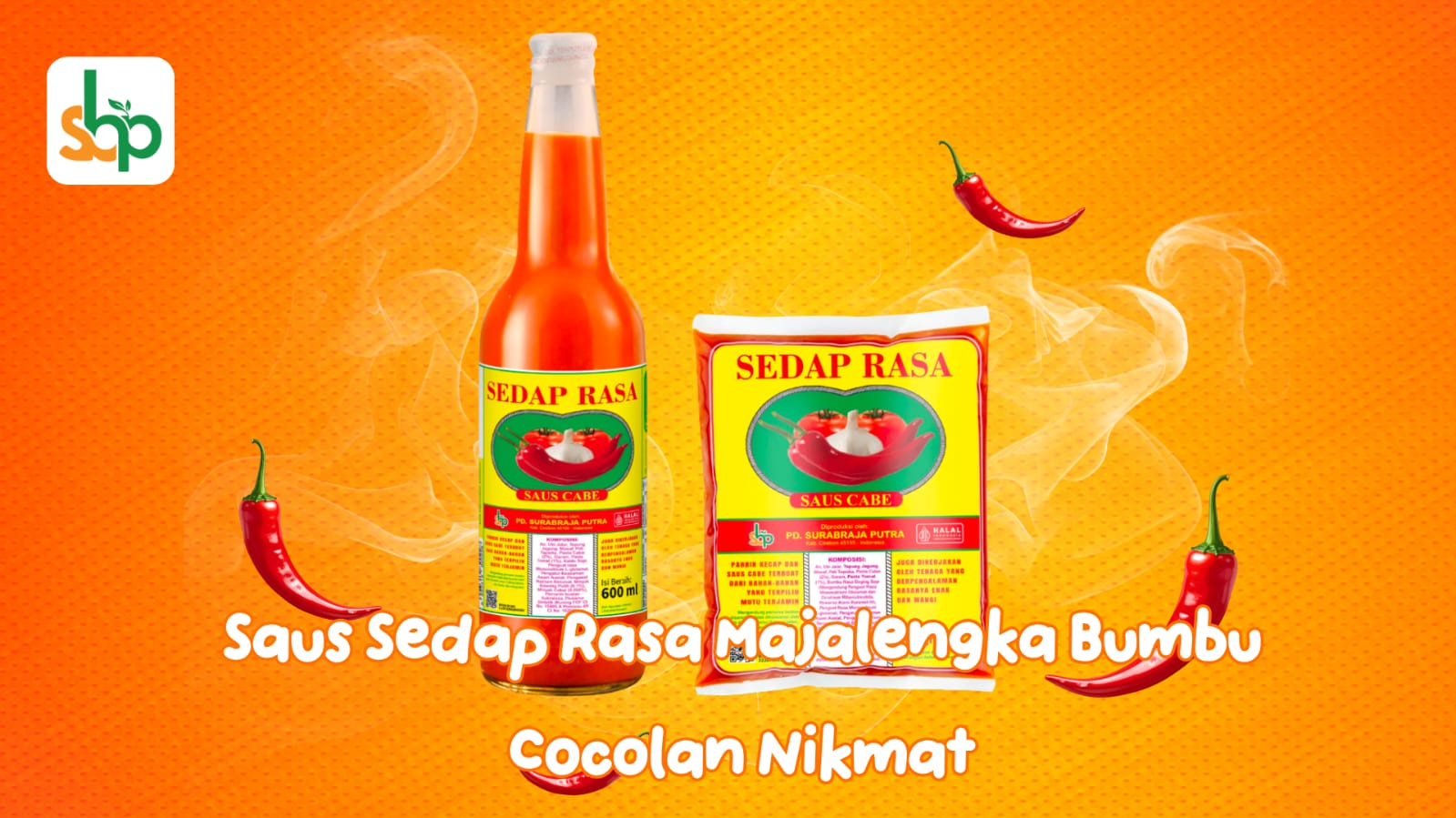 Satu porsi jalakotek panas khas Majalengka menyajikan botol saus sedap rasa majalengka buatan PT Surabrajaputra