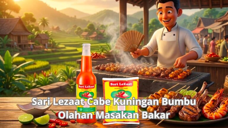 Kemasan botol saus pedas Sari lezaat cabe kuningan pelengkap hidangan olahan bakar
