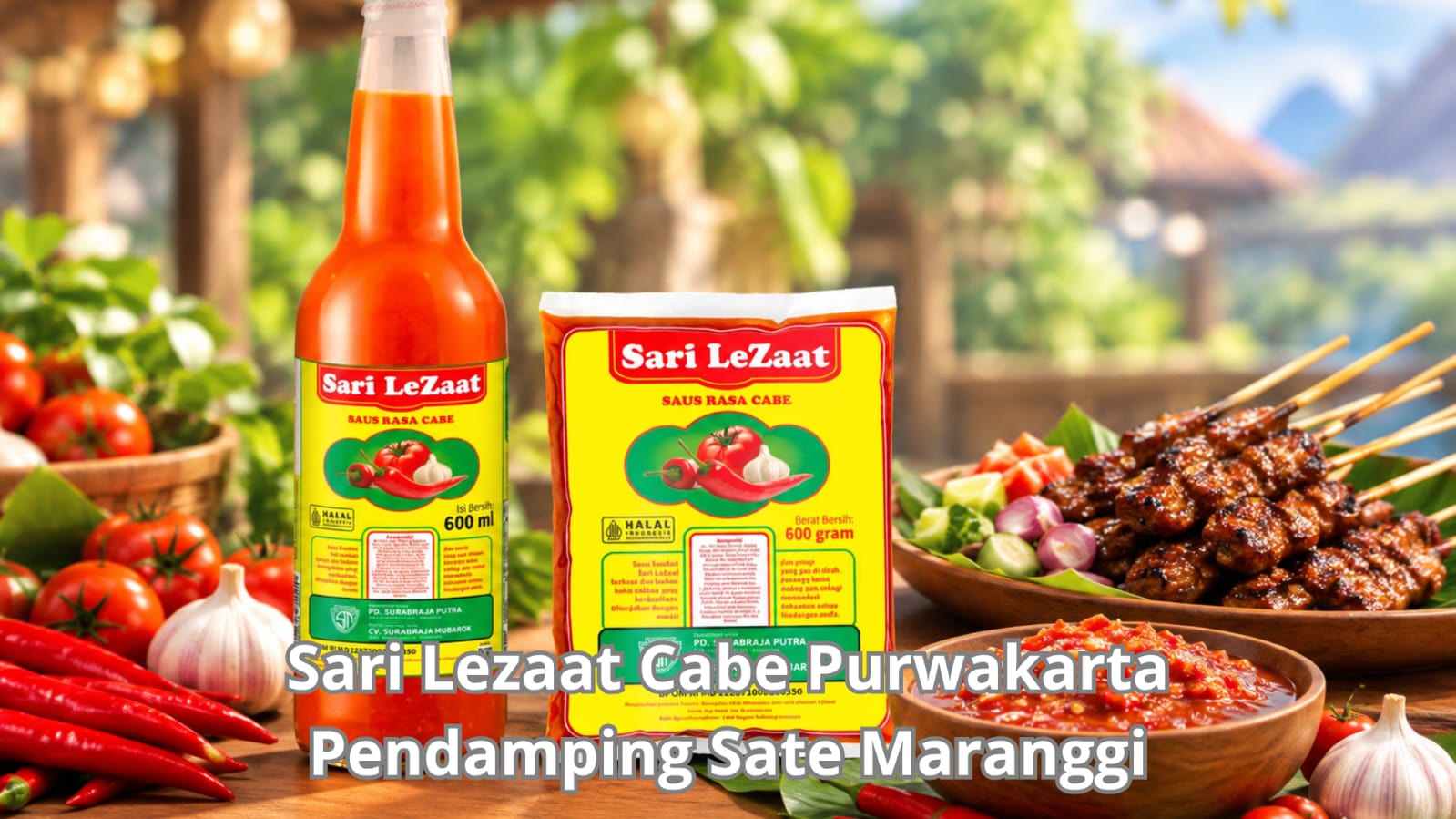 Produk saus pedas gurih Sari lezaat cabe purwakarta pendamping kuliner sate maranggi