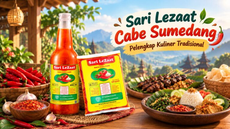 Produk saus pedas gurih Sari lezaat cabe sumedang pelengkap kuliner tradisional