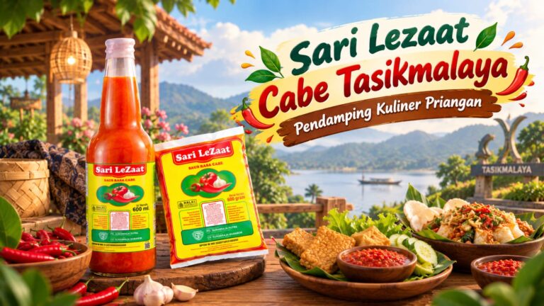Produk saus pedas gurih Sari lezaat cabe tasikmalaya pelengkap kuliner tradisional
