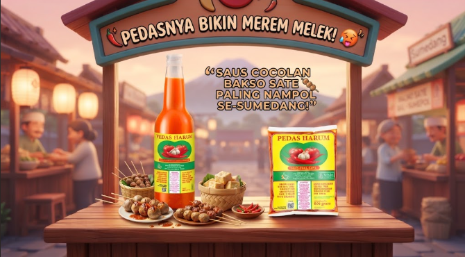 Saus Pedas Harum sumedang saus cocolan nikmat untuk bakso bakar dan sate-satean