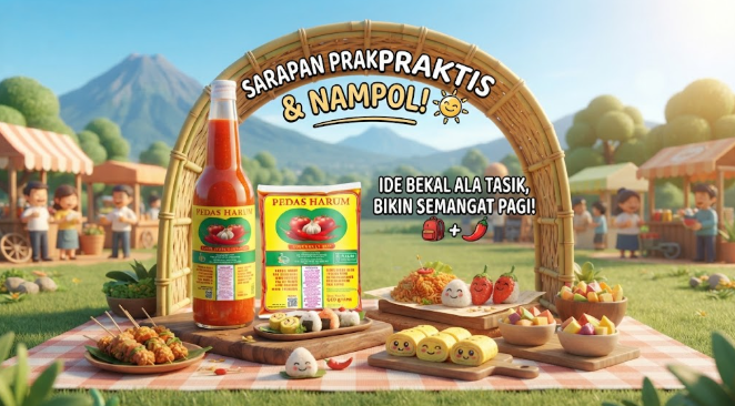 Saus Pedas Harum tasikmalaya bumbu andalan untuk kreasi menu sarapan pagi dan bekal praktis